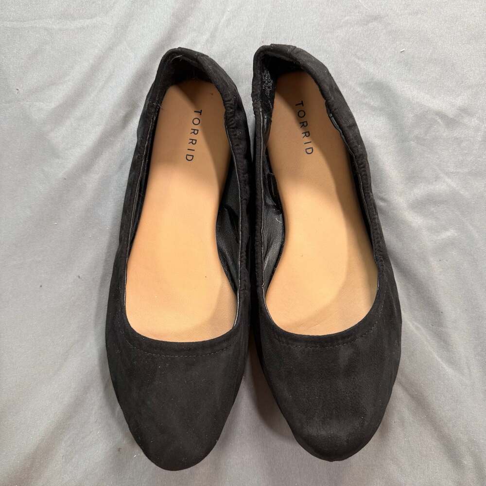Torrid Black Suede Ballet Flats Size 12WW